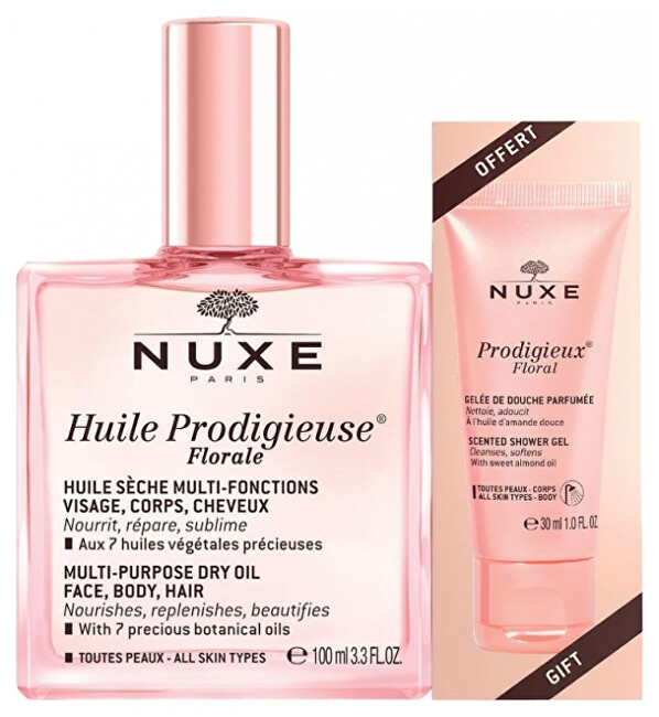 Nuxe NUXE Huile Prodigieuse® Florale 100 ml + Mini Prodigieux Floral Dusch 100ml nenuplaunama plaukų priežiūros priemonė