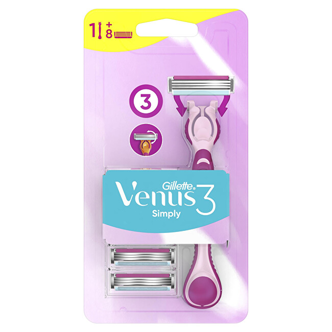 Gillette Simply Venus 3 + 8 head shaver Moterims