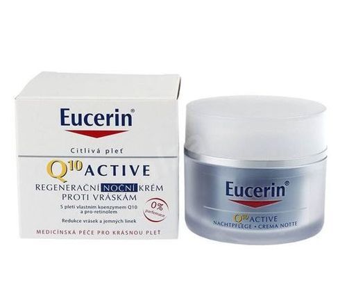 Eucerin Regenerating night cream anti-wrinkle cream for all types of sensitive skin Q10 Active 50 ml 50ml vietinės priežiūros priemonė