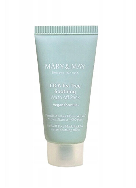 MARY & MAY Face mask Cica Tea Tree Soothing Wash Off Pack 30 g vietinės priežiūros priemonė
