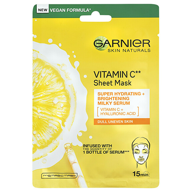 Garnier Moisturizing textile mask to brighten the skin with vitamin C Skin Natura l s 28 g Moterims