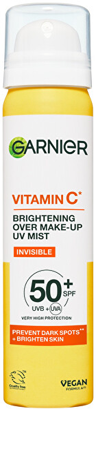 Garnier Brightening Over Make-up UV Mist SPF 50+ Vitamin C (Brightening Over Make-up UV Mist) 75 ml 75ml veido apsauga