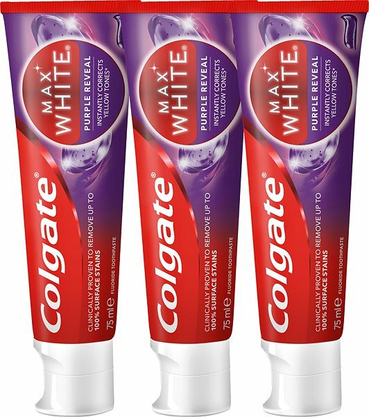 Colgate Toothpaste Max White Purple Trio 3 x 75 ml 75ml Unisex