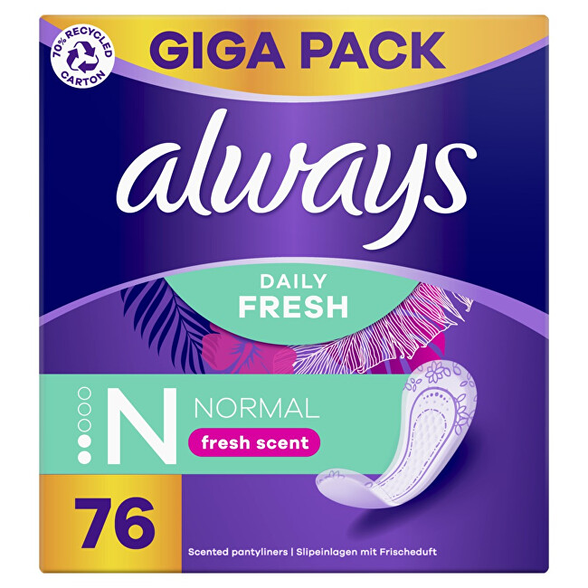 Always Panty liners Daily Fresh Normal Fresh Scent 76 pcs Intymios higienos priemonė