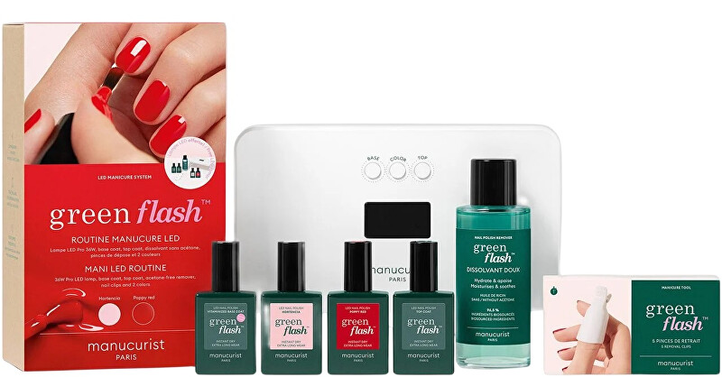 Manucurist Green Flash Mani Led Routine Gift Set priemonė nagams