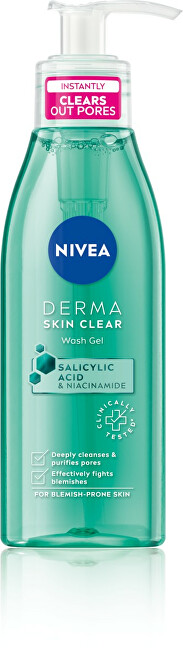 Nivea Cleansing skin gel Derma Skin Clear (Wash Gel) 150 ml 150ml vietinės priežiūros priemonė