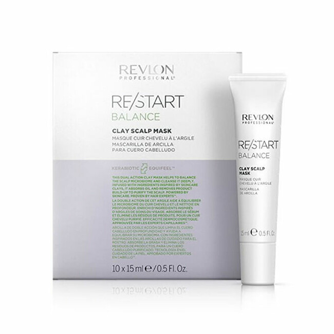 Revlon Professional Clay scalp mask Restart Balance (Clay Scalp Mask) 10 x 15 ml 15ml atstatomoji plaukų priežiūros priemonė