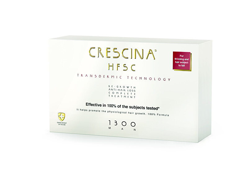 Crescina Hair growth and anti-hair loss care for men Transdermic grade 1300 (advanced stage) 20 x 3.5 ml 3.5ml atstatomoji plaukų priežiūros priemonė