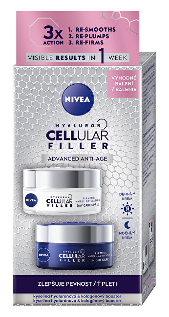 Nivea Hyaluron Cellular Filler firming care set for mature skin vietinės priežiūros priemonė