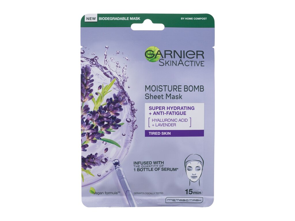 Garnier SkinActive Moisture Bomb Super Hydrating + Anti-Fatigue 1vnt Veido kaukė