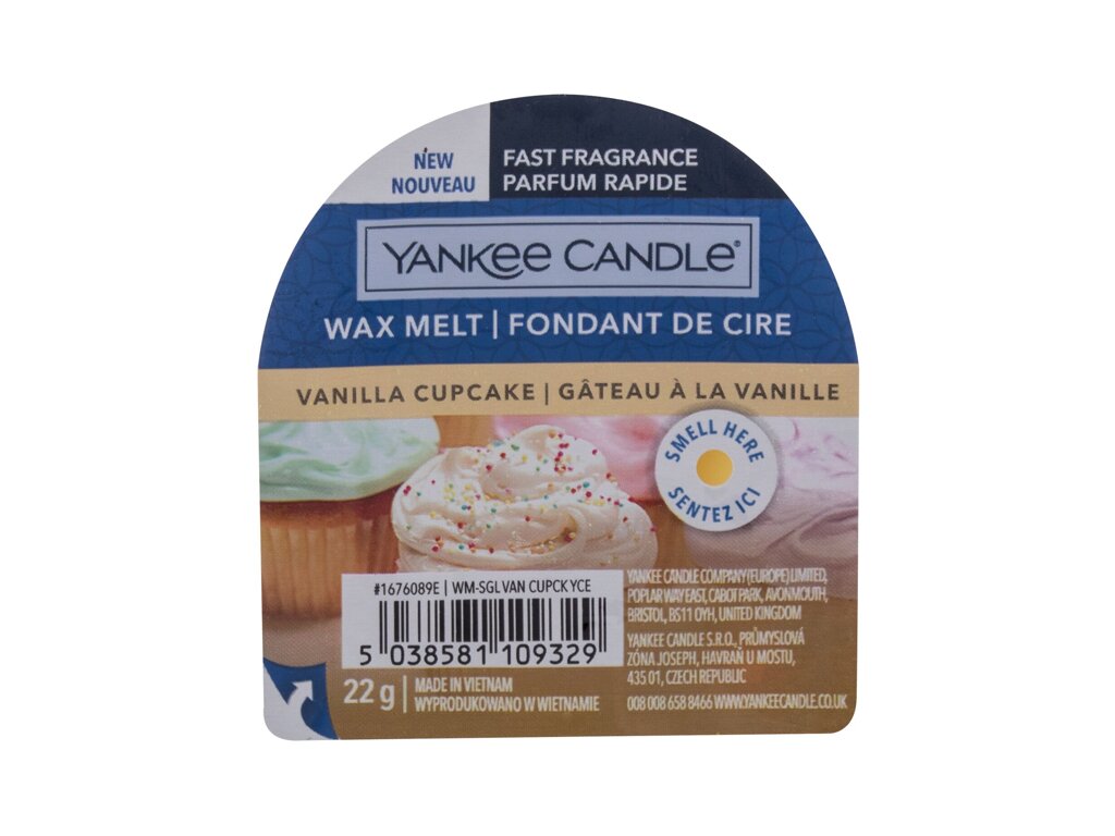 Yankee Candle Vanilla Cupcake 22g Kvepalai Unisex Kvapusis vaškas (Pažeista pakuotė)