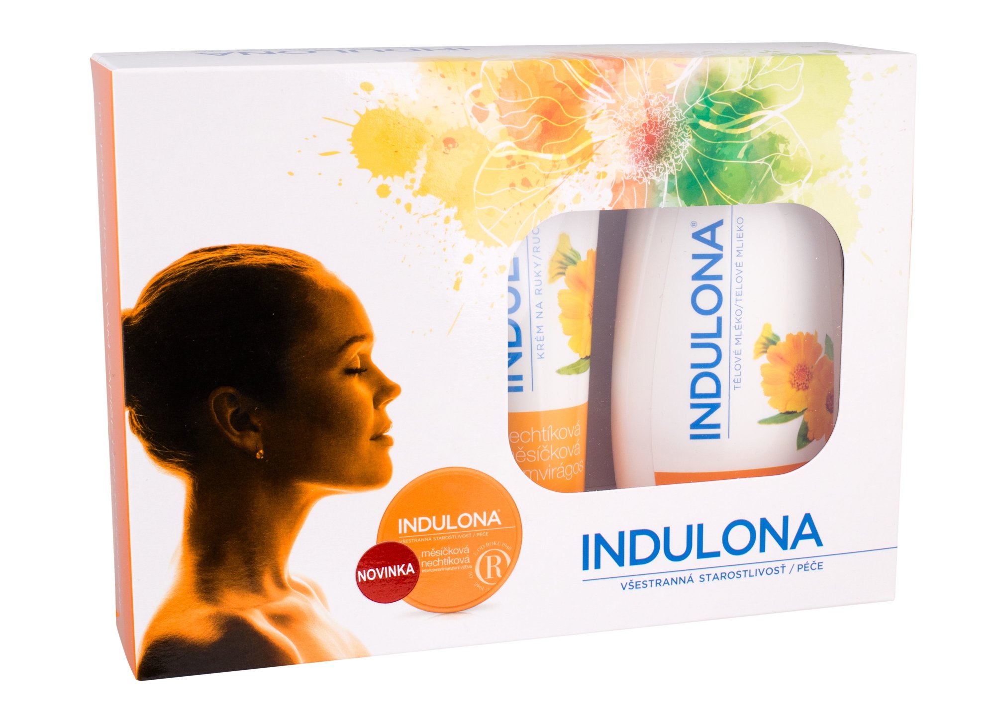INDULONA Calendula 250ml Body lotion 250 ml + Hand cream 85 ml + Universal cream 75 ml kūno losjonas Rinkinys (Pažeista pakuotė)