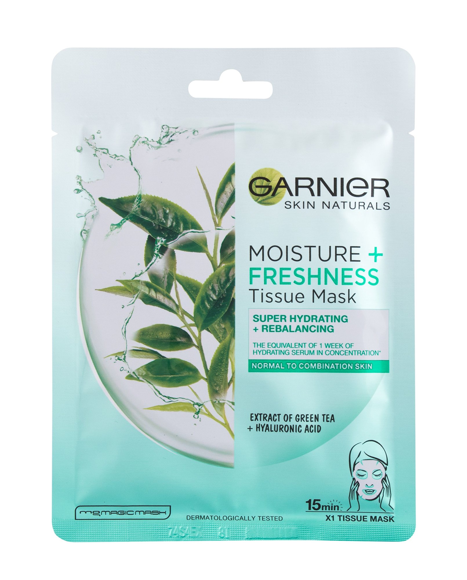 Garnier Skin Naturals Moisture + Freshness 1vnt Veido kaukė