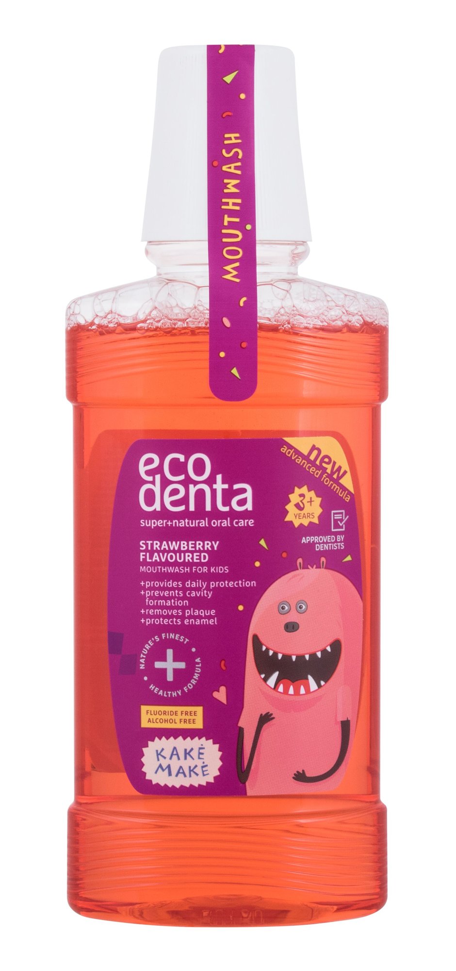 Ecodenta Super+Natural Oral Care Strawberry 250ml dantų skalavimo skystis