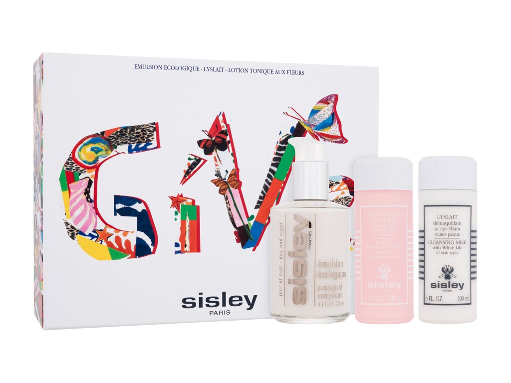 Sisley Give The Essentials Gift Set 125ml NIŠINIAI Ecological Compound Day And Night Emulsion 125 ml + Lyslait Cleansing Milk With White Lily 100 ml + Floral Toning Lotion 100 ml dieninis kremas Rinkinys
