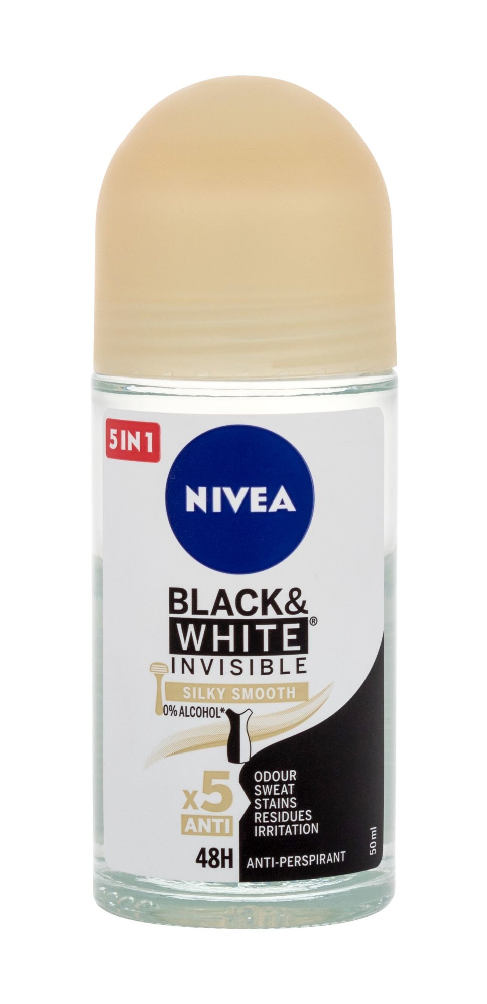 Nivea Black & White Invisible Silky Smooth 50ml antipersperantas
