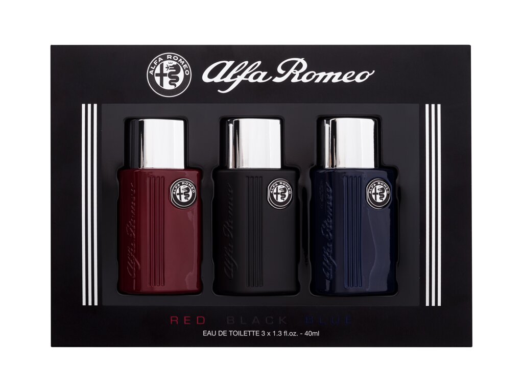 Alfa Romeo Collection 40ml Edt Black 40 ml + Edt Red 40 ml + Edt Blue 40 ml kvepalai Vyrams EDT Rinkinys (Pažeista pakuotė)