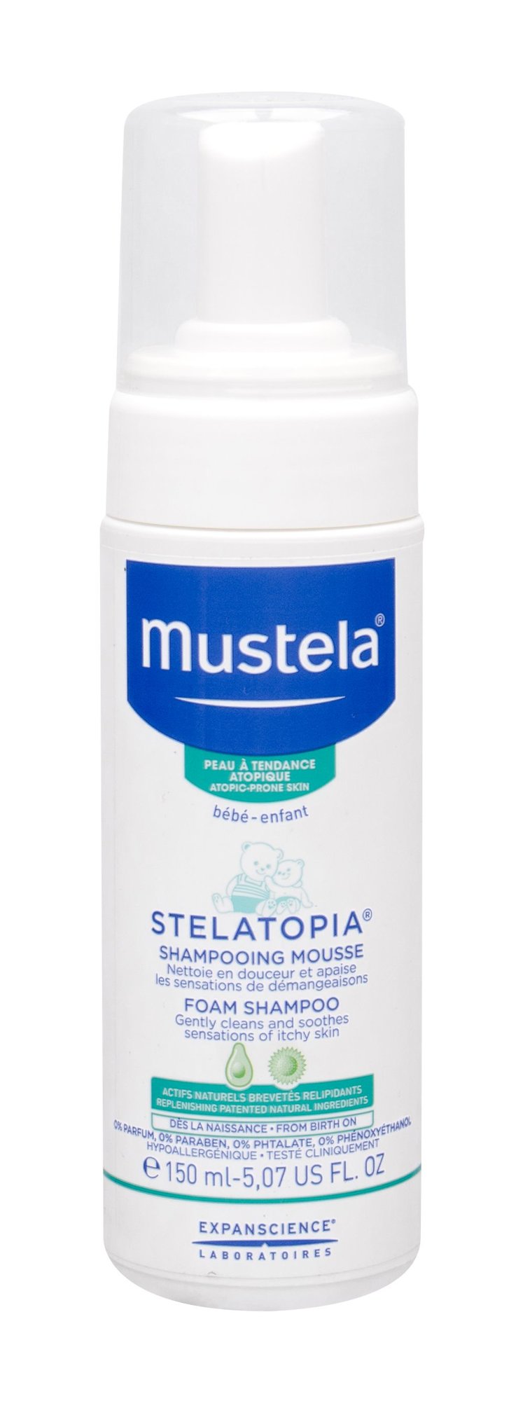 Mustela Bébé Stelatopia Foam Shampoo 150ml šampūnas