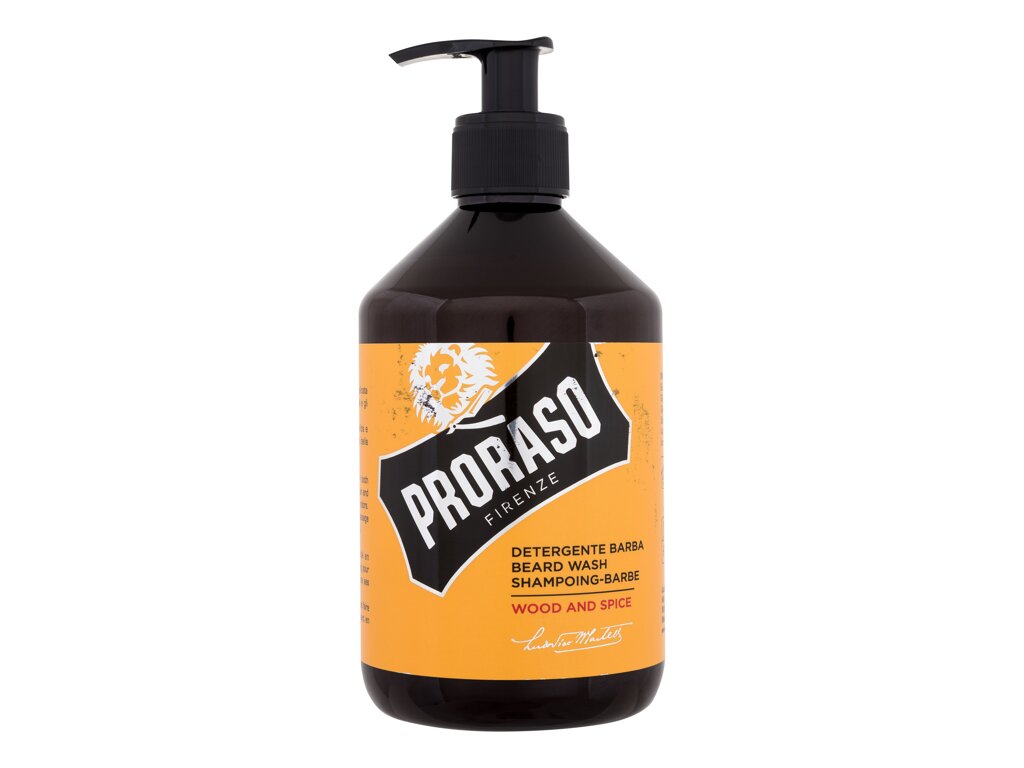 PRORASO Wood & Spice Beard Wash 500ml Vyrams Beard Wash (Pažeista pakuotė)
