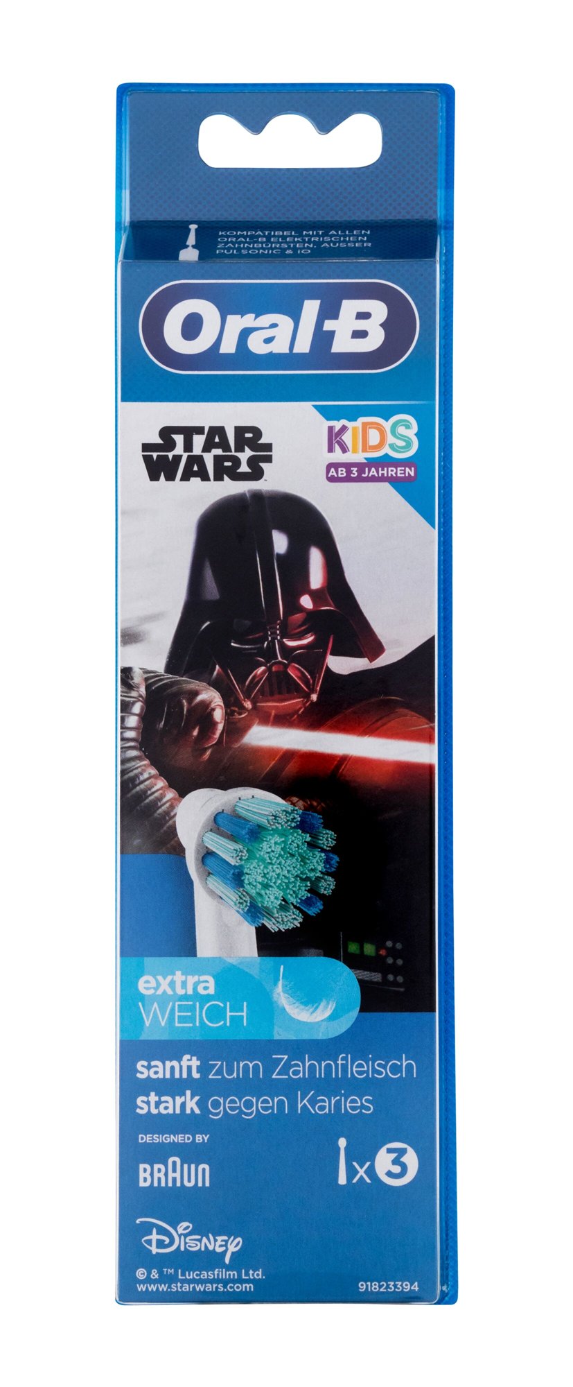 ORAL-B Kids Brush Heads Star Wars 3vnt Vaikams Dantų šepetėliai