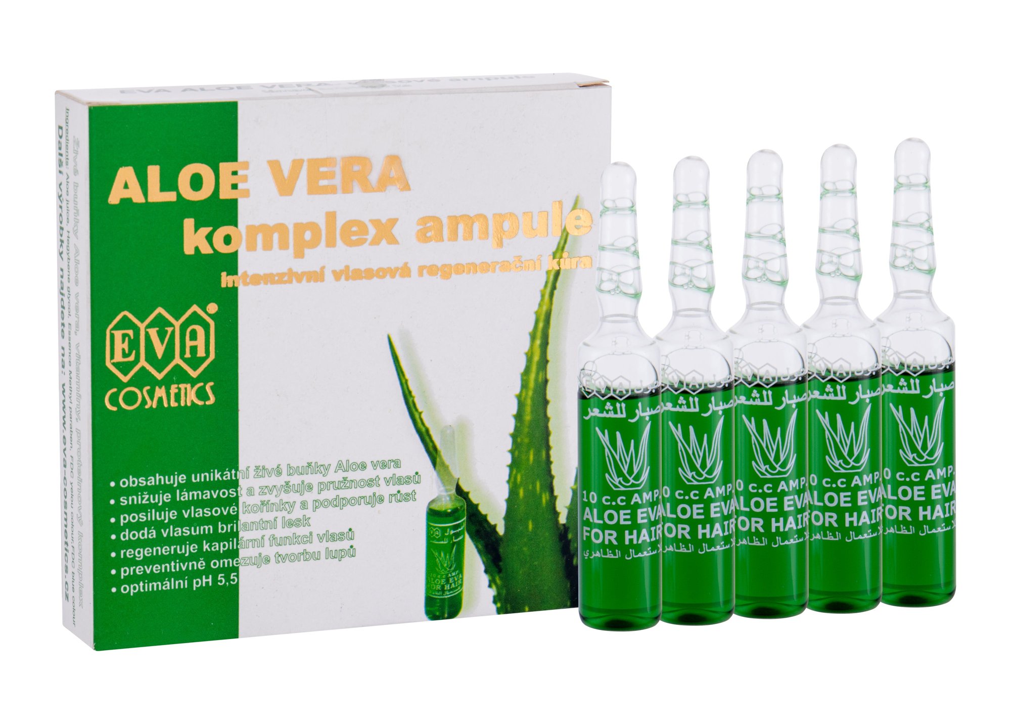 Eva Cosmetics Aloe Vera Complex Hair Care Ampoules 50ml plaukų serumas