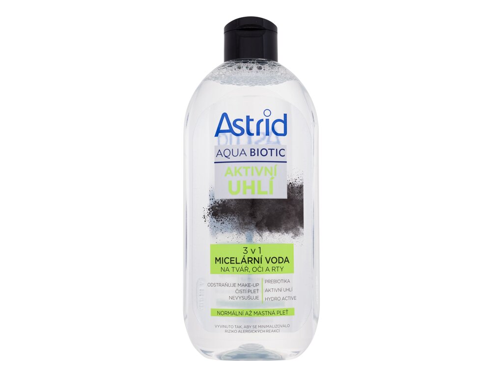 Astrid Aqua Biotic Active Charcoal 3in1 Micellar Water 400ml micelinis vanduo