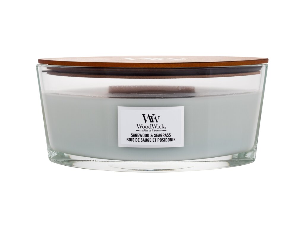 WoodWick Sagewood & Seagrass 453,6g kvepianti žvakė