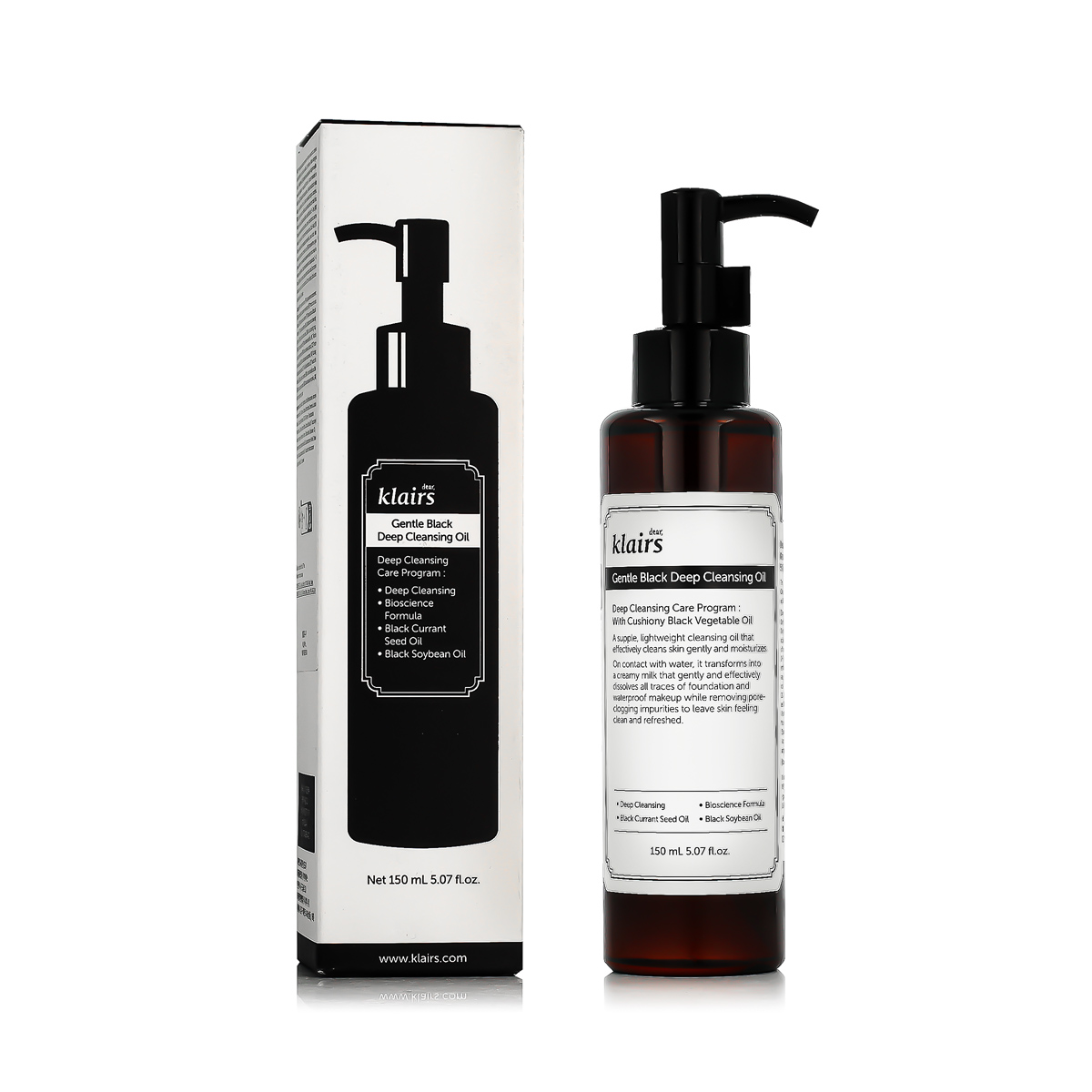 Dear, Klairs Gentle Black Deep Cleansing Oil 150ml veido aliejus