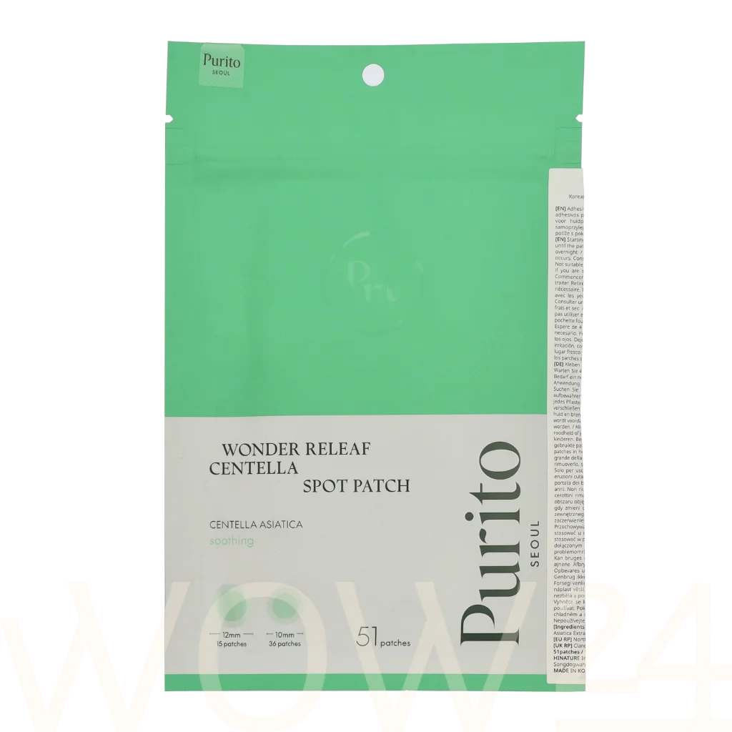 PURITO Wonder Releaf Centella Spot Patch 51vnt vietinės priežiūros priemonė