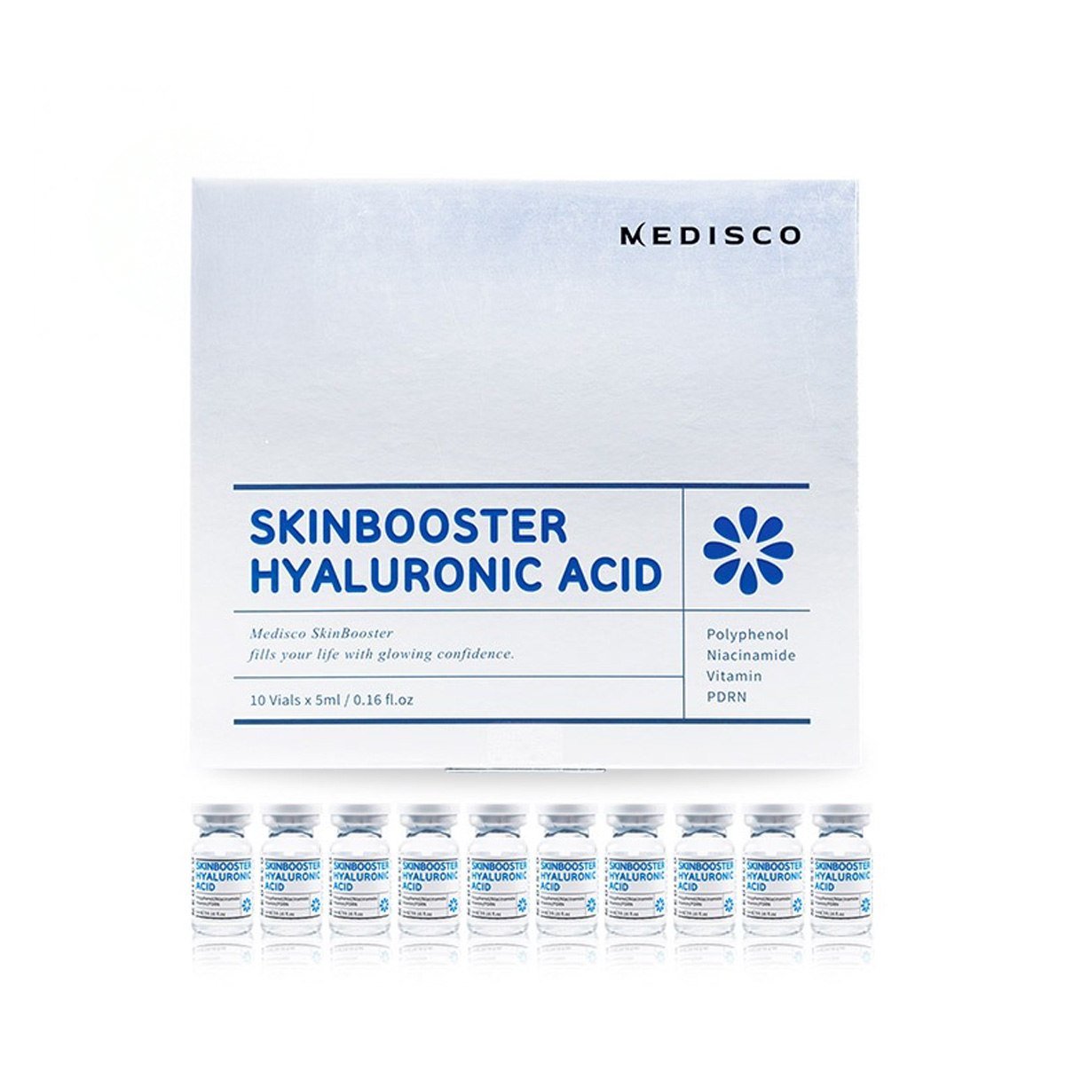 Medisco Skinbooster Hyaluronic Acid Ampoules 10x5ml Veido serumas