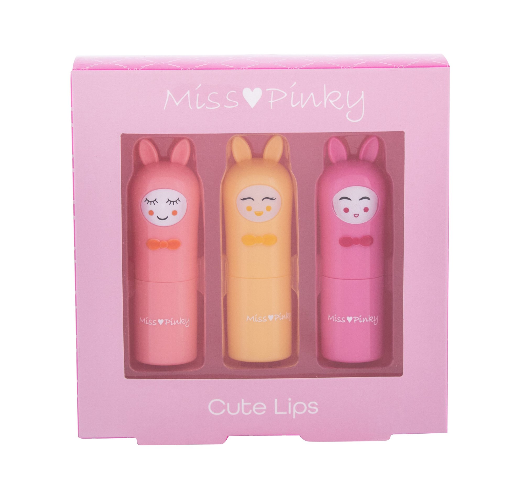 2K Miss Pinky Cute Lips 3,6g Lip Balm Miss Pinky 3,6 g + Lip Balm Miss Pinky 3,6 g Cherry + Lip Balm Miss Pinky 3,6 g Vanilla lūpų balzamas Rinkinys