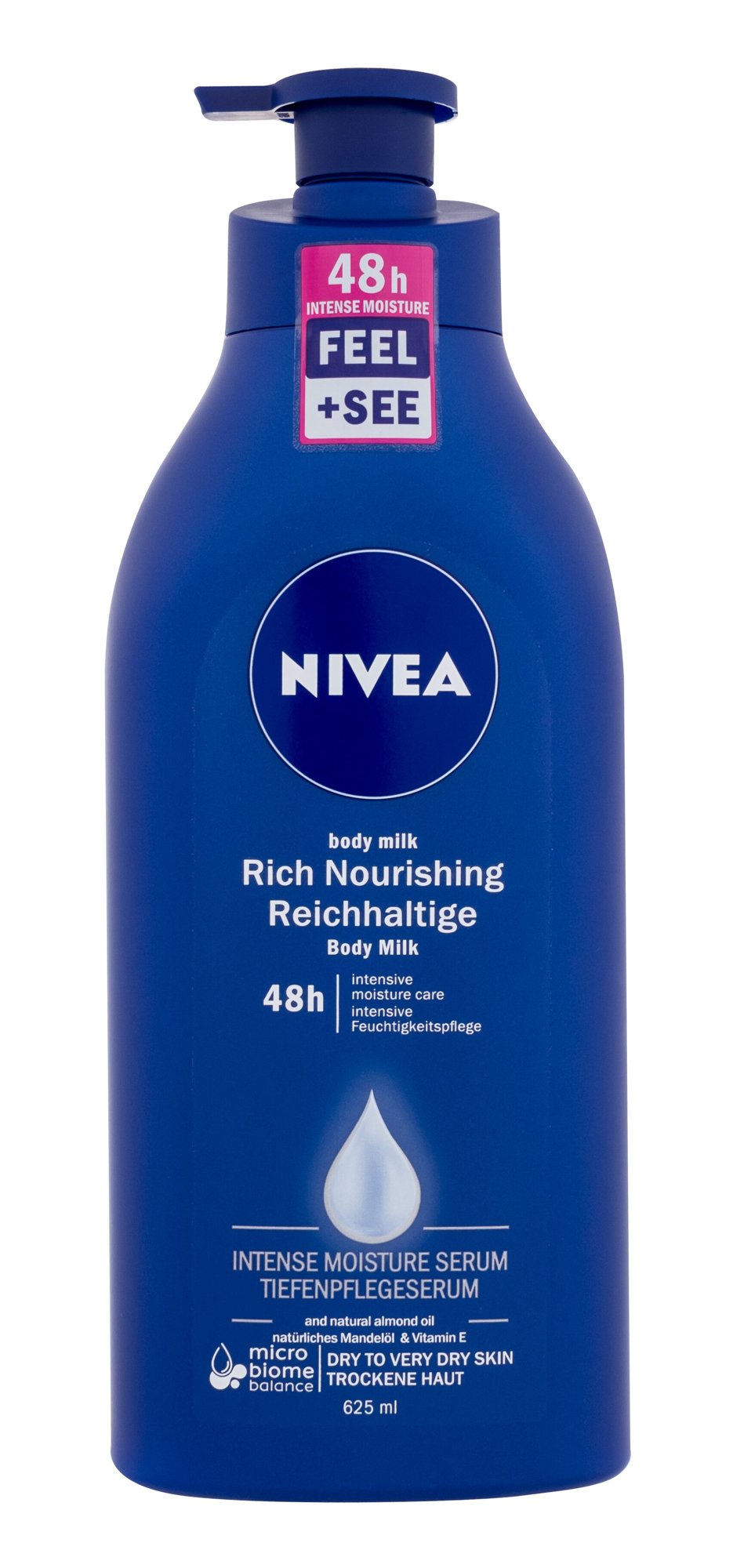 Nivea Body Milk Rich Nourishing 625ml kūno losjonas