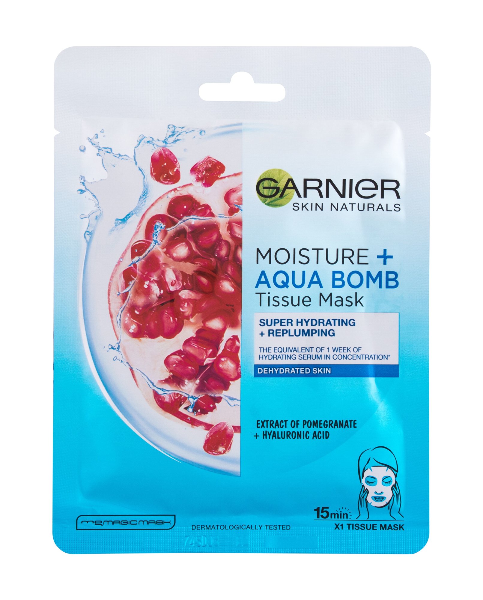 Garnier Skin Naturals Moisture + Aqua Bomb 1vnt Veido kaukė