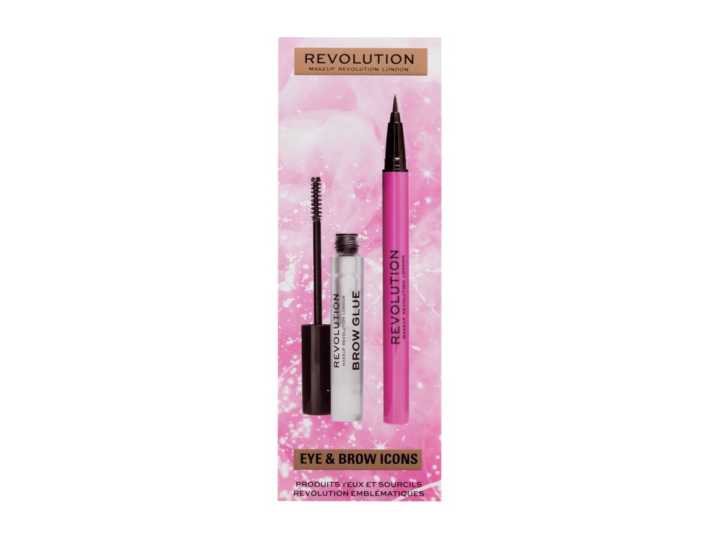Makeup Revolution London Eye & Brow Icons Gift Set 3ml Brow Glue 3 ml+ Liquid Liner 0,5 ml antakių gelis Rinkinys