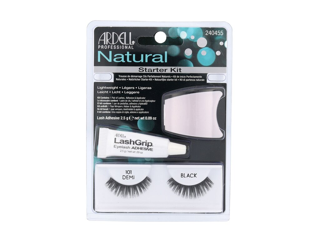 Ardell Natural Demi 101 1vnt Eyelashes Demi Wispies 101 1 pair + Eyeůasjes Glue 2,5 g + Applicator dirbtinės blakstienos Rinkinys