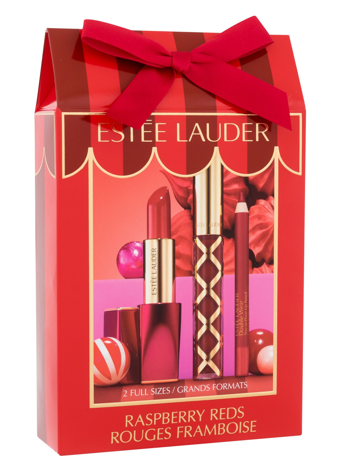 Esteé Lauder Raspberry Reds 3,5g Mascara Pure Color Envy 3,5 g + Lip Shine Pure Color Envy 2,7 ml 307 Wicked Gleam + Lip Pencil Double Wear 0,8 g 07 Red lūpdažis Rinkinys