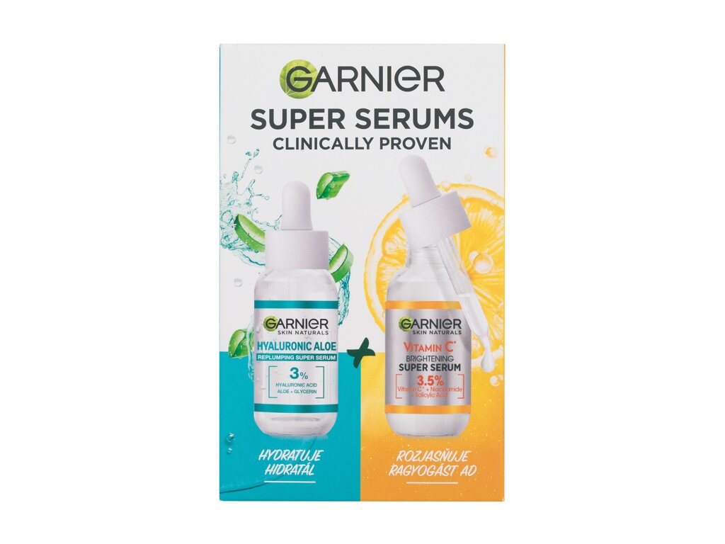 Garnier Skin Naturals Super Serums 30ml Facial Serum Skin Naturals Vitamin C 30 ml + Facial Serum Skin Naturals Hyaluronic Aloe 30 ml Veido serumas Rinkinys