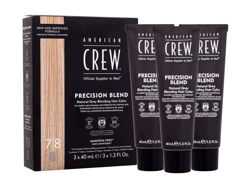 American Crew Precision Blend Natural Grey Blending Hair Color 3x40ml vyriška plaukų priemonė