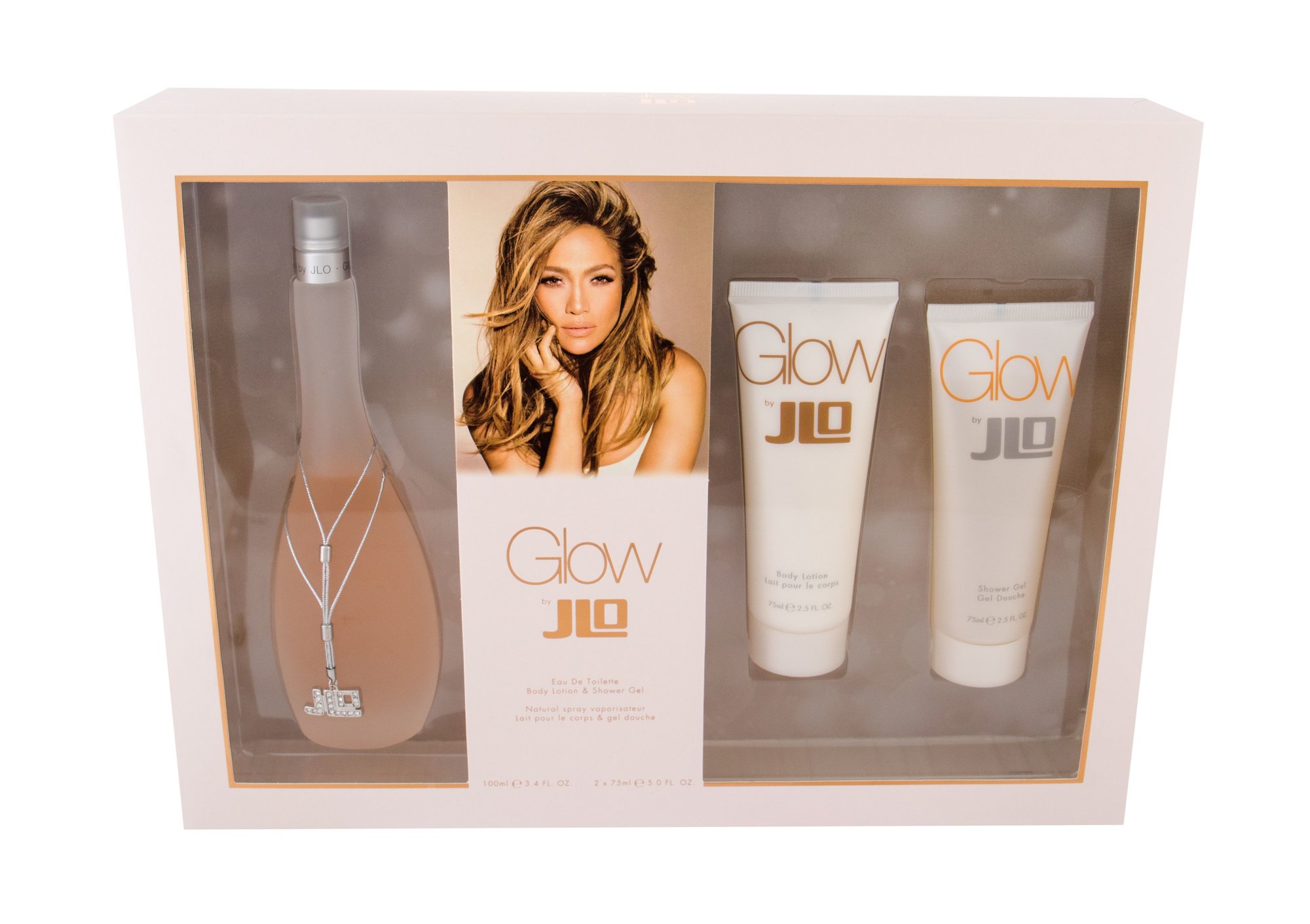 Jennifer Lopez Glow By JLo 100ml Edt 100 ml + Body Lotion 75 ml + Shower Gel 75 ml Kvepalai Moterims EDT Rinkinys (Pažeista pakuotė)