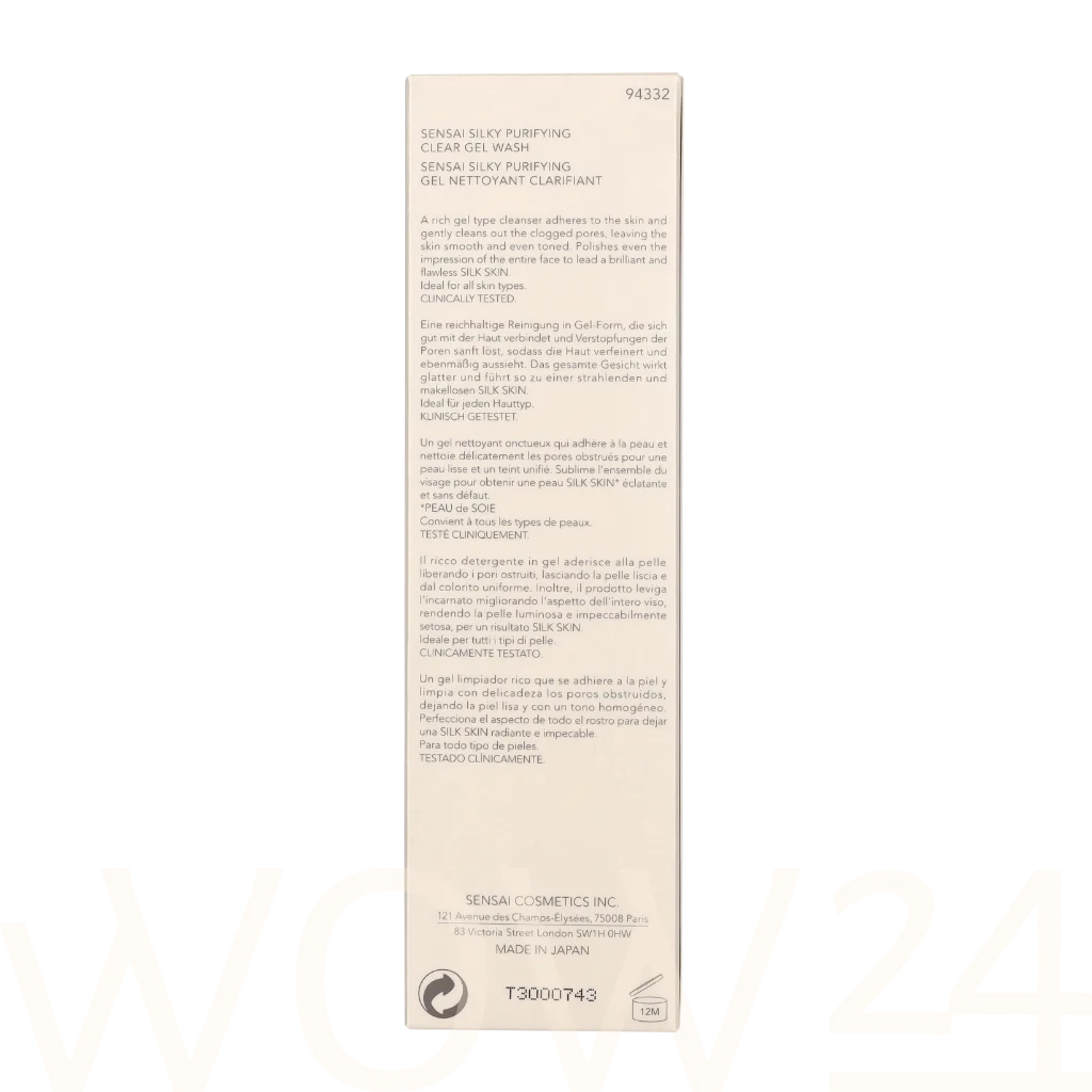Sensai Silky Purifying Clear gel Wash 145 ml veido gelis