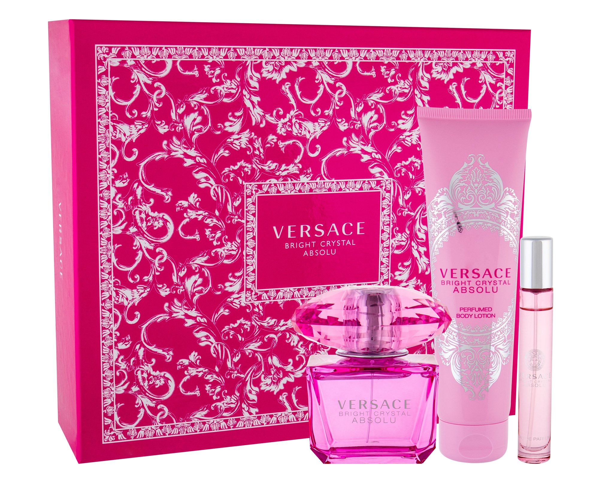 Versace Bright Crystal Absolu Eau De Parfum 90 ml Edp 90 ml + Body Lotion 150 ml + Edp 10 ml Set