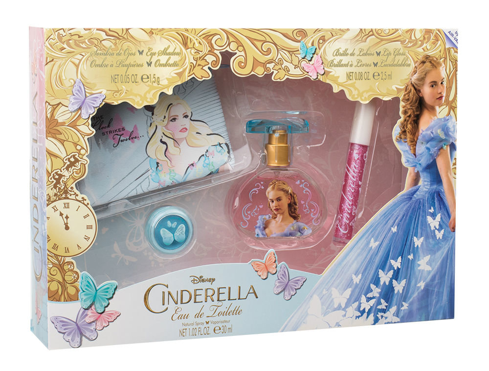 Disney Princess Cinderella 30ml EDT 30 ml + lip gloss 2,5 ml + eye shadows 1,5 g + cosmetic bag Kvepalai Vaikams EDT Rinkinys (Pažeista pakuotė)