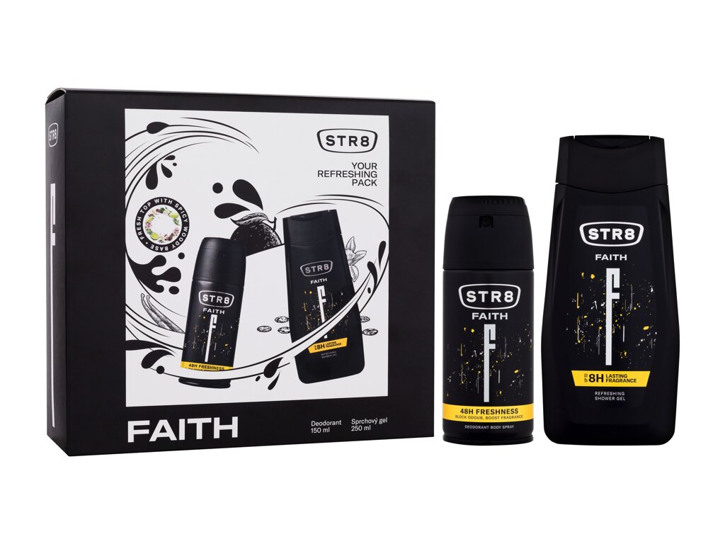 STR8 Faith 150ml Deodorant 150 ml + Shower Gel 250 ml dezodorantas Rinkinys (Pažeista pakuotė)