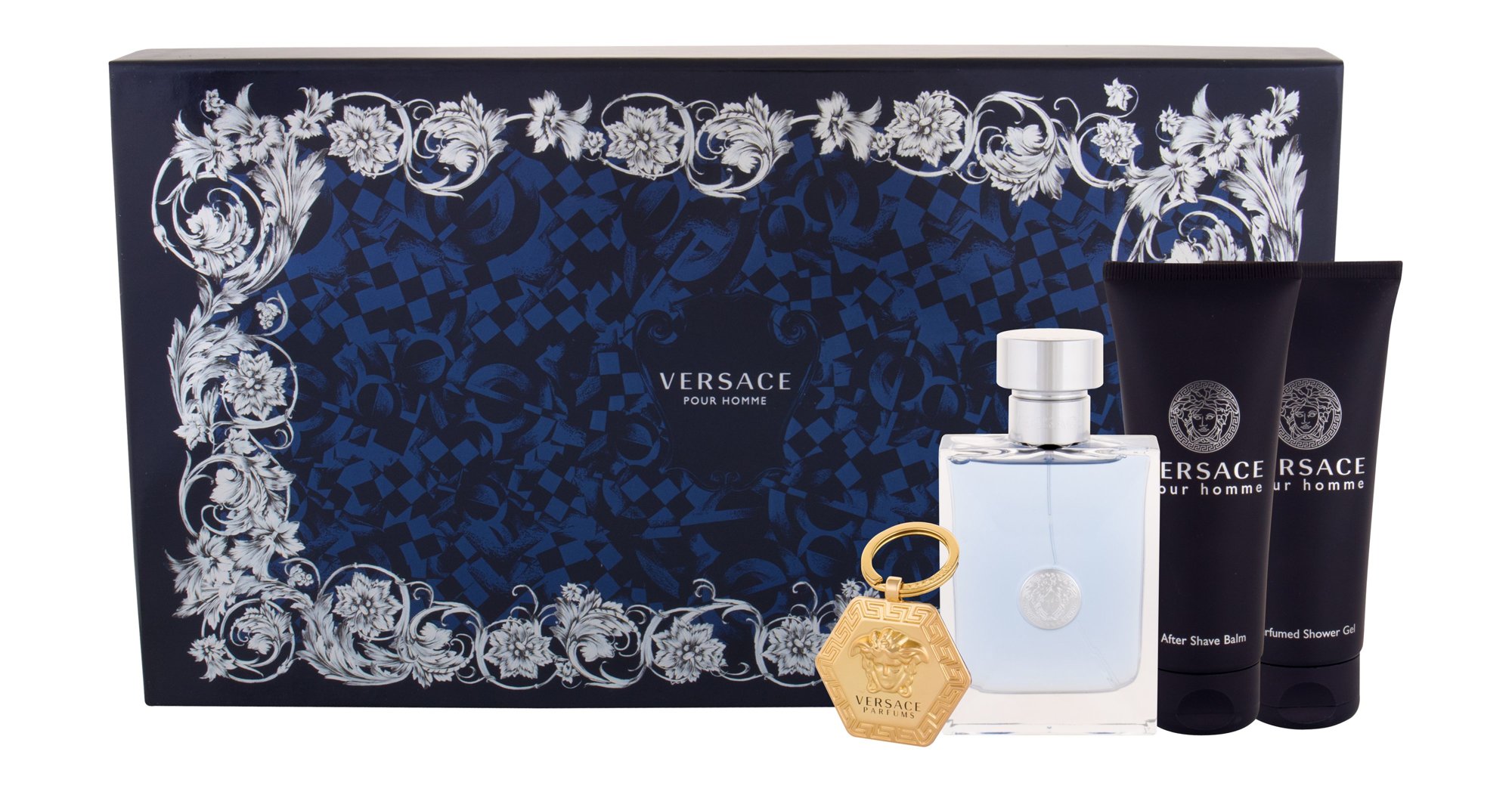 Versace Pour Homme 100ml Edt 100ml + 100ml Aftershave Balm + 100ml Shower Gel + Key Ring Kvepalai Vyrams EDT Rinkinys