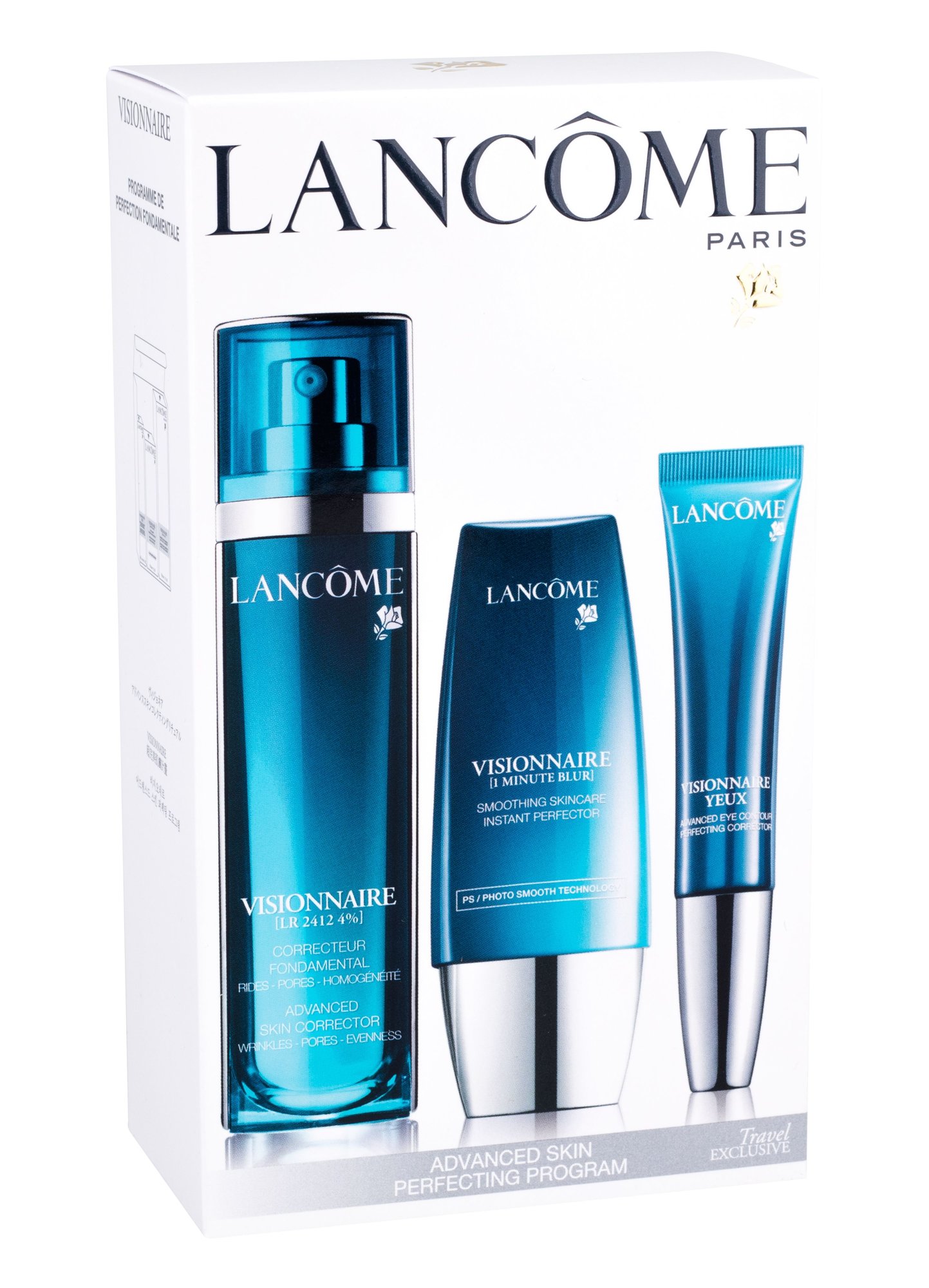 Lancome Visionnaire Advanced Skin Corrector 50ml Skin serum Advanced Skin Corrector 50 ml + Skin serum 1 Minute Blur Instant Perfector 30 ml + Eye care Advanced Eye Corrector 15 ml Veido serumas Rinkinys