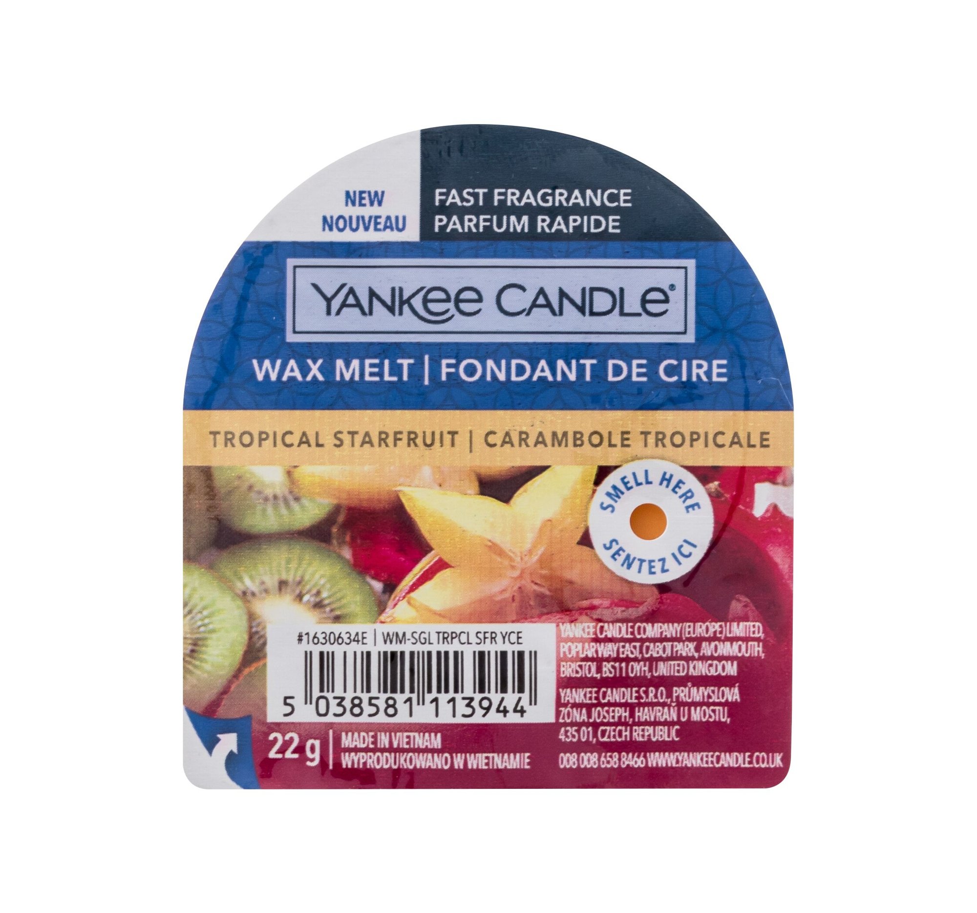 Yankee Candle Tropical Starfruit 22g Kvepalai Unisex Kvapusis vaškas