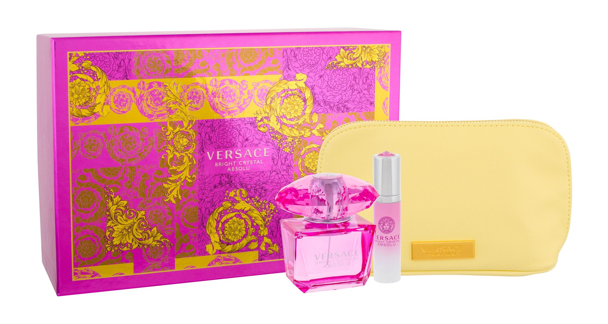 Versace Bright Crystal Absolu 90ml Edp 90 ml + Edp 10 ml + Cosmetic Bag Kvepalai Moterims EDP Rinkinys