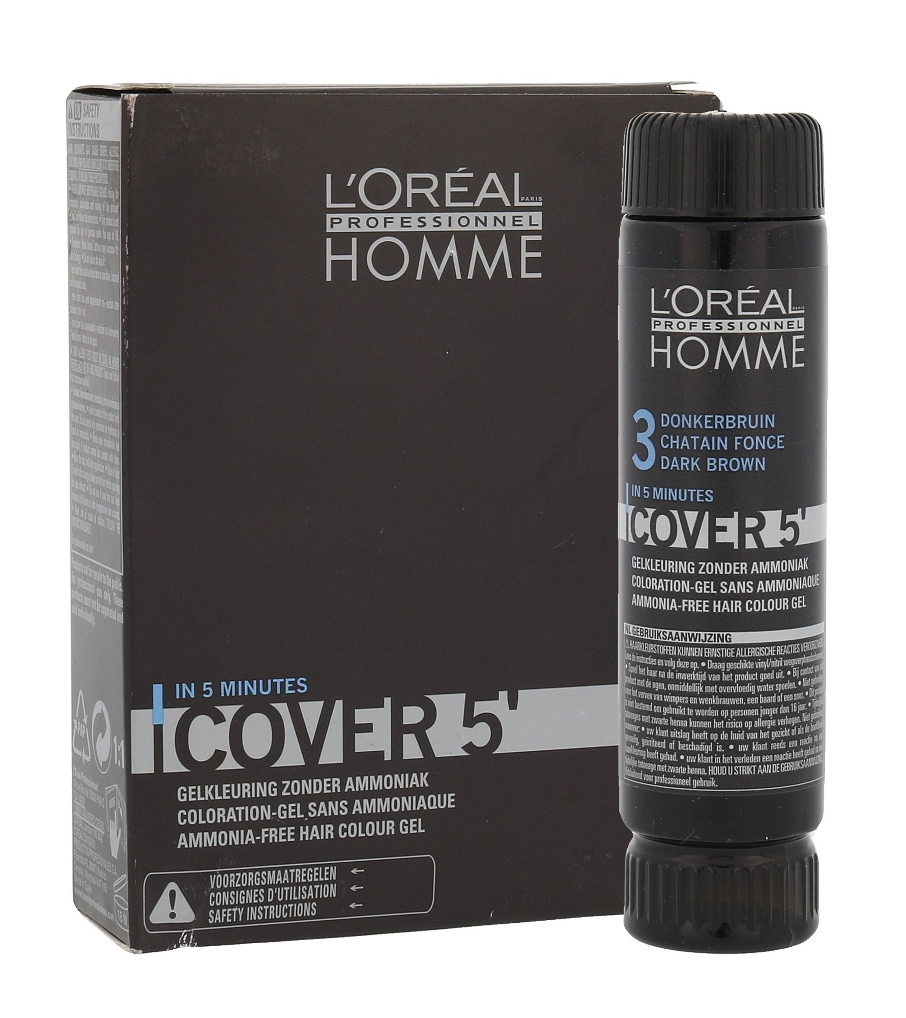L´Oréal Professionnel Homme Cover 5´ 3x50ml vyriška plaukų priemonė