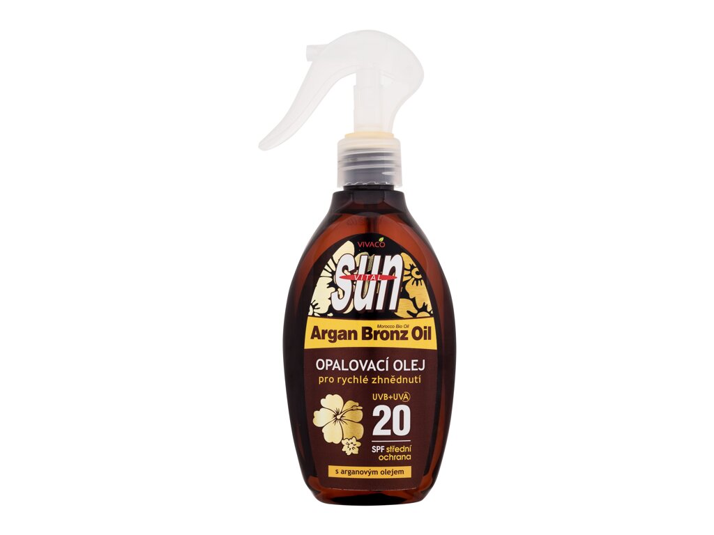 Vivaco Sun Argan Bronz Oil Tanning Oil Kūno losjonas nuo saulės 200 ml Damaged box