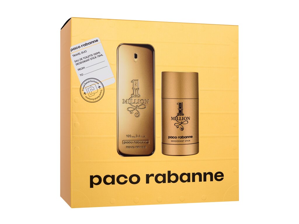 Rabanne 1 Million Eau De Toilette 100 ml Edt 100 ml + Deostick 75 ml Damaged box Set